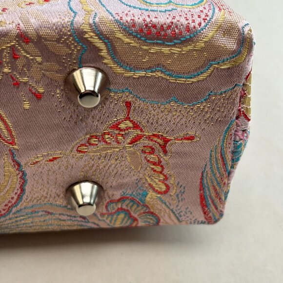 Vintage Pearly Pink Jacquard Handbag - Picture 9 of 12